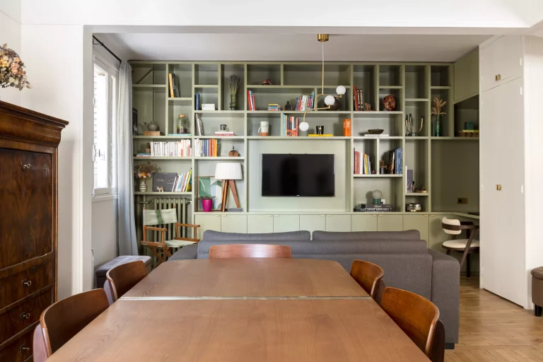 Projet Breteuil - salon bibliothèque sur mesure