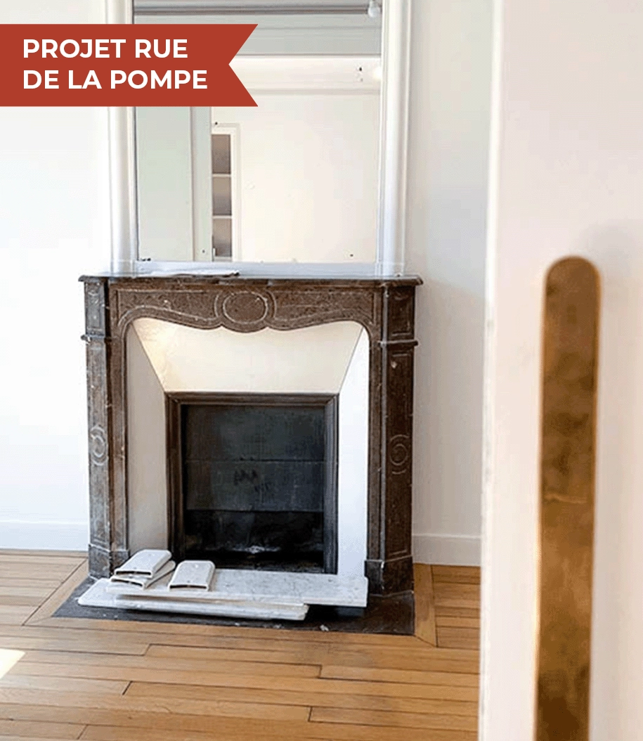 Projet Rue de la Pompe - comment rénover une cheminée ancienne