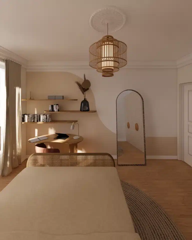 Projet Glaciere_projection 3D CHAMBRE_motif mural peinture