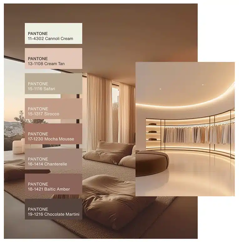 Panel couleur Pantone 2025 Mocha Mousse