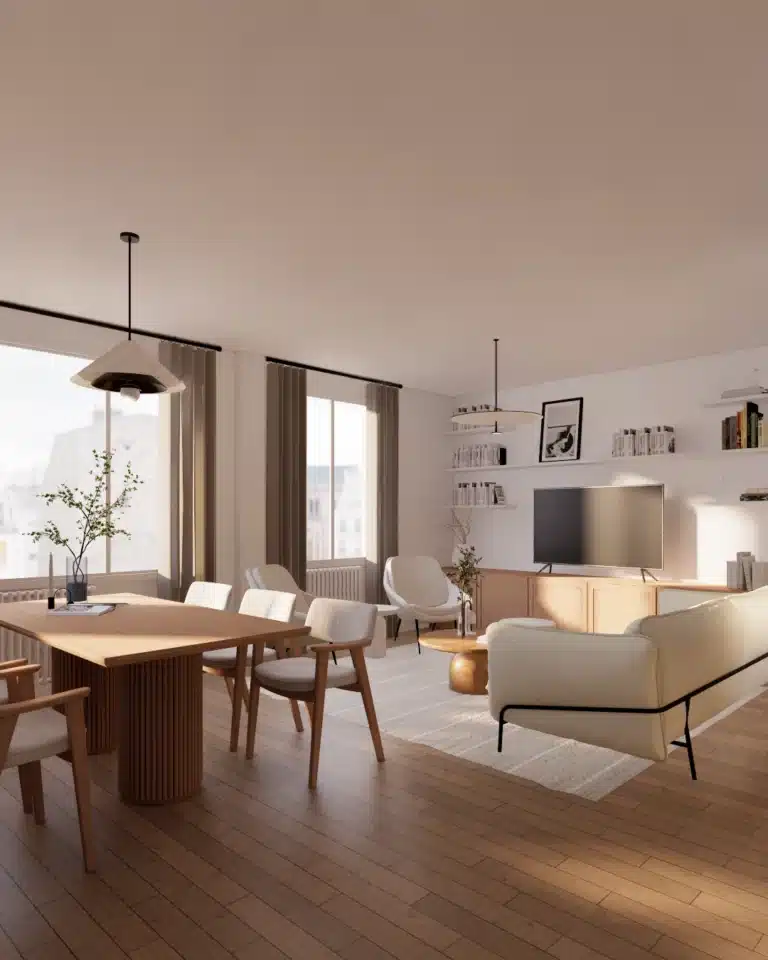 Projet Abbé grégoire_Issy-les-moulineaux_SALON vue 3D