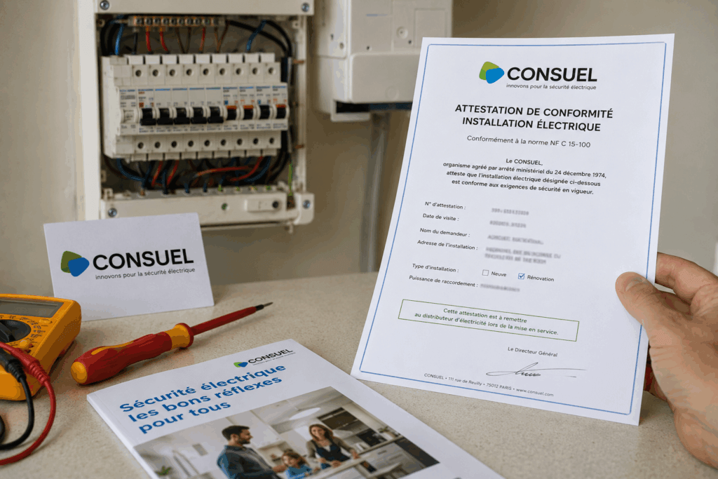 CONSUEL : l&rsquo;attestation de conformité électrique